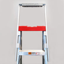 Load image into Gallery viewer, LADDERAIL - Universal A-Frame Aframe Step Steps Ladder Safety Handrail Handrails Hand Rail Side Rails Attachment Accessories Accessory New With Ladders Little Giant Grab Canadian Tire Home Depot Lowes Safety Safest Sale Safe Best Amazon Tool Tray Standoff Stabilizer Semi-platform Aftermarket Beam Brace Bracket CBC Dragons Den Extender Extension Folding A Frame Innovative Innovation Platform Retrofit System Systems 051497308384