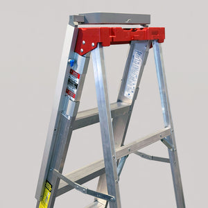 LADDERAIL - Universal A-Frame Aframe Step Steps Ladder Safety Handrail Handrails Hand Rail Side Rails Attachment Accessories Accessory New With Ladders Little Giant Grab Canadian Tire Home Depot Lowes Safety Safest Sale Safe Best Amazon Tool Tray Standoff Stabilizer Semi-platform Aftermarket Beam Brace Bracket CBC Dragons Den Extender Extension Folding A Frame Innovative Innovation Platform Retrofit System Systems 051497308384