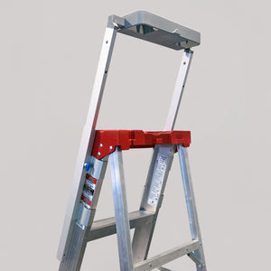 LADDERAIL - Universal A-Frame Aframe Step Steps Ladder Safety Handrail Handrails Hand Rail Side Rails Attachment Accessories Accessory New With Ladders Little Giant Grab Canadian Tire Home Depot Lowes Safety Safest Sale Safe Best Amazon Tool Tray Standoff Stabilizer Semi-platform Aftermarket Beam Brace Bracket CBC Dragons Den Extender Extension Folding A Frame Innovative Innovation Platform Retrofit System Systems 051497308384