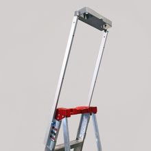 Load image into Gallery viewer, LADDERAIL - Universal A-Frame Aframe Step Steps Ladder Safety Handrail Handrails Hand Rail Side Rails Attachment Accessories Accessory New With Ladders Little Giant Grab Canadian Tire Home Depot Lowes Safety Safest Sale Safe Best Amazon Tool Tray Standoff Stabilizer Semi-platform Aftermarket Beam Brace Bracket CBC Dragons Den Extender Extension Folding A Frame Innovative Innovation Platform Retrofit System Systems 051497308384